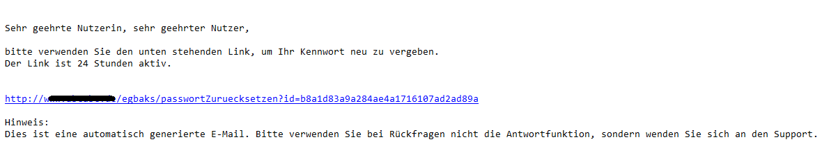 Abbildung: Mail Rücksetzung Passwort im automatisierten Grundbuch-Abrufverfahren