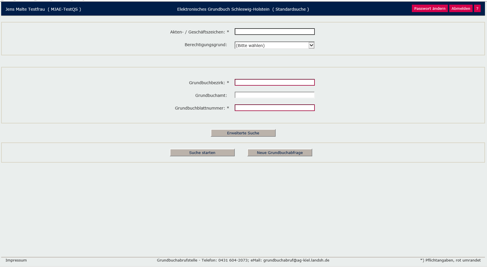 Abbildung: Maske Standardsuche